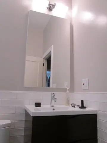 A simple, elegant bathroom featuring a floating vanity in Noe Valley, San Francisco, photo 8